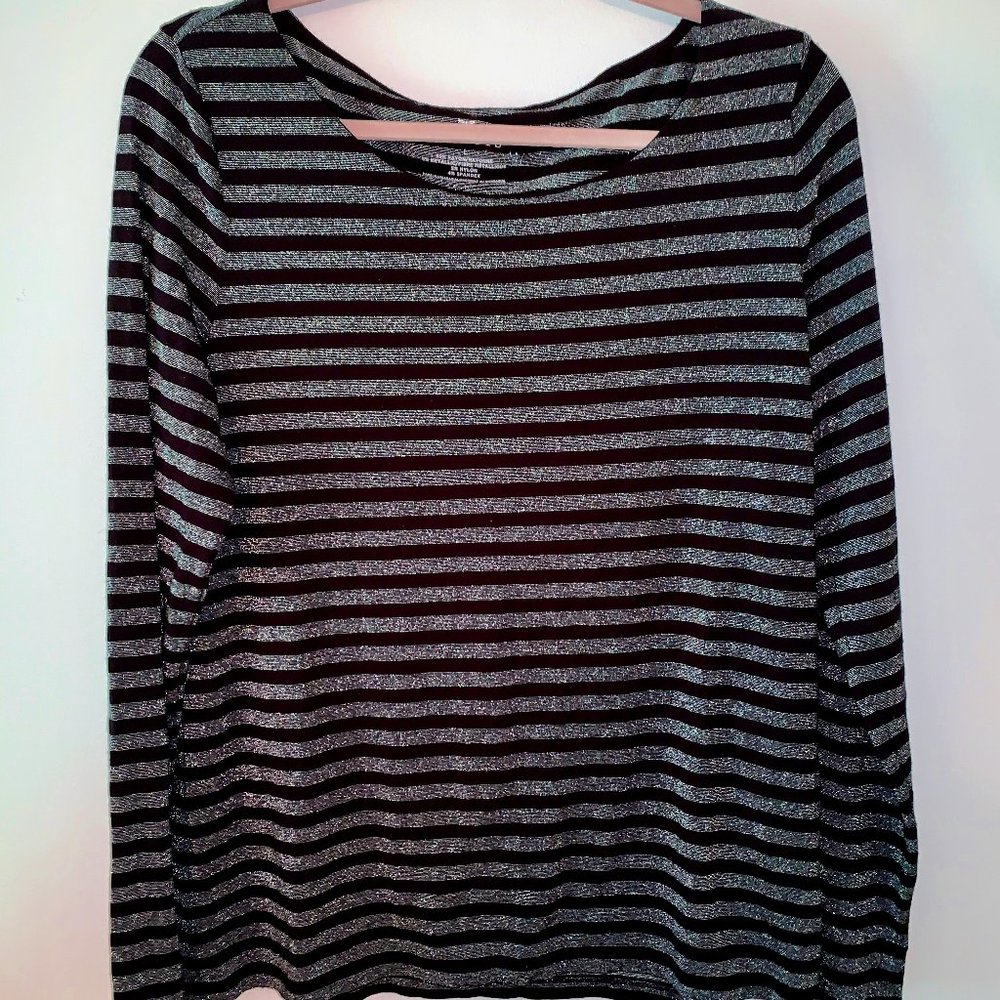 Talbots Metallic stripe Long sleeve top